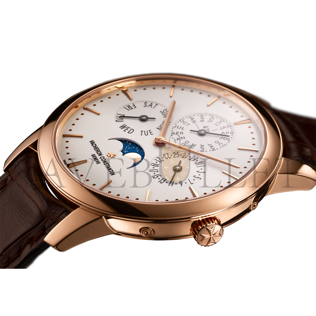 vacheron Co*sta*t*n patrimony perpetual calendar ultra-thin 41 mm pink gold watch 43175/000r-9687